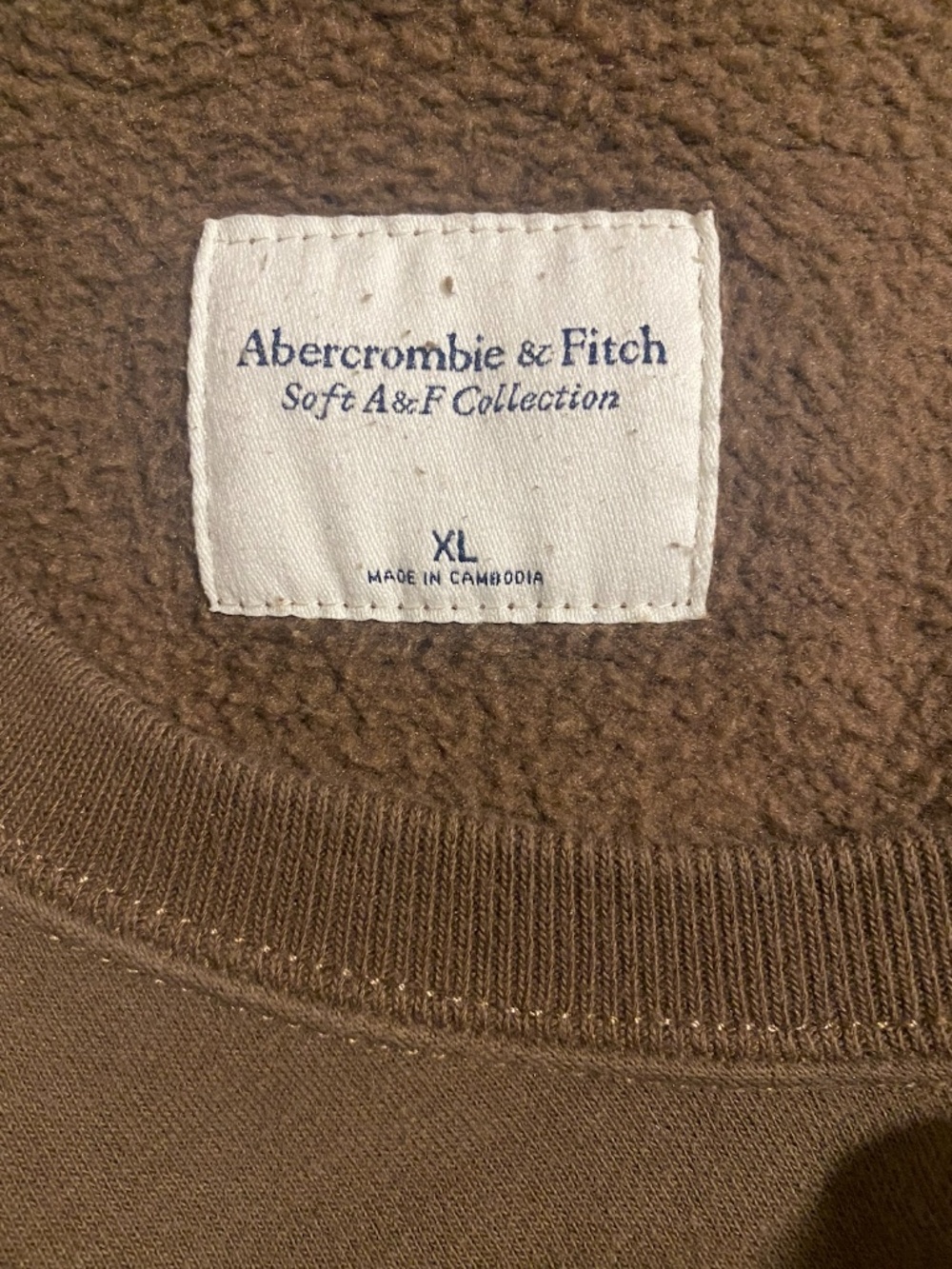 Abercrombie & Fitch Soft A&F Brown Fleece Crewneck - Picture 3 of 5